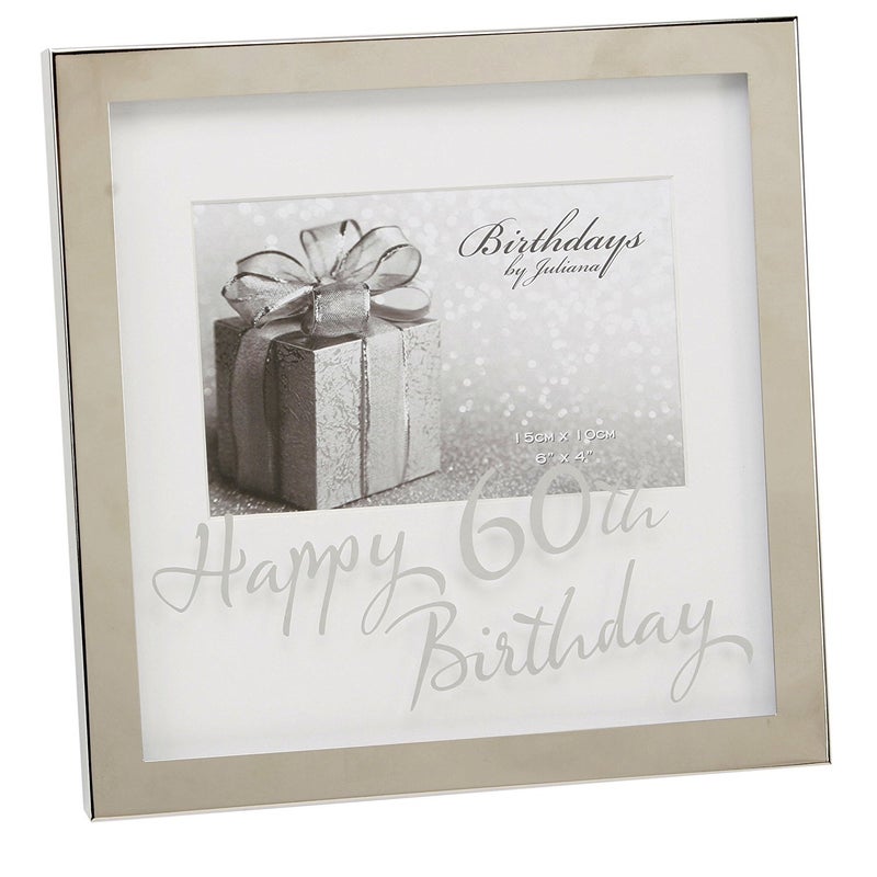 Oaktree Gifts 60th Silverplated Edge Box Frame 6 x 4